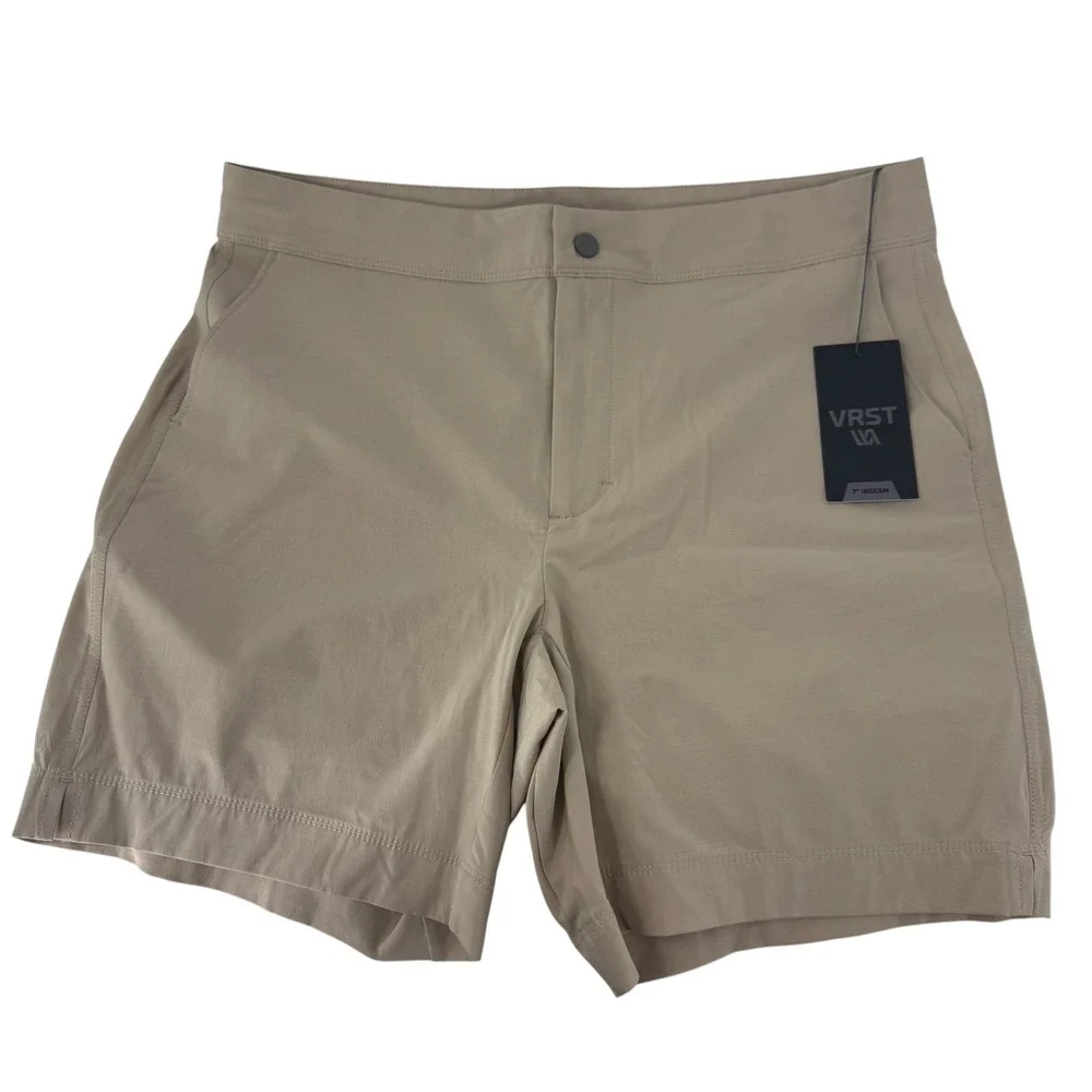 VRST Mens All Purpose Short 7 Inch Inseam Stone Quarry Beige 34‎ NEW